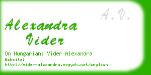 alexandra vider business card